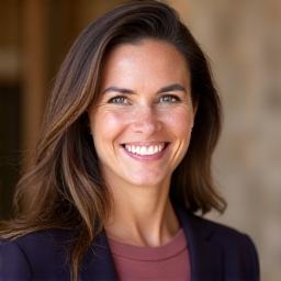 Céline Dupont, fondatrice d'Azalée Voyages, souriante et élégante.