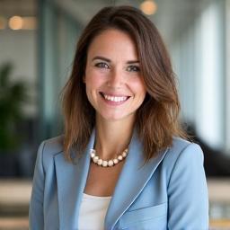 Sophie Martin, gestionnaire de voyages, souriante dans un environnement de bureau moderne.